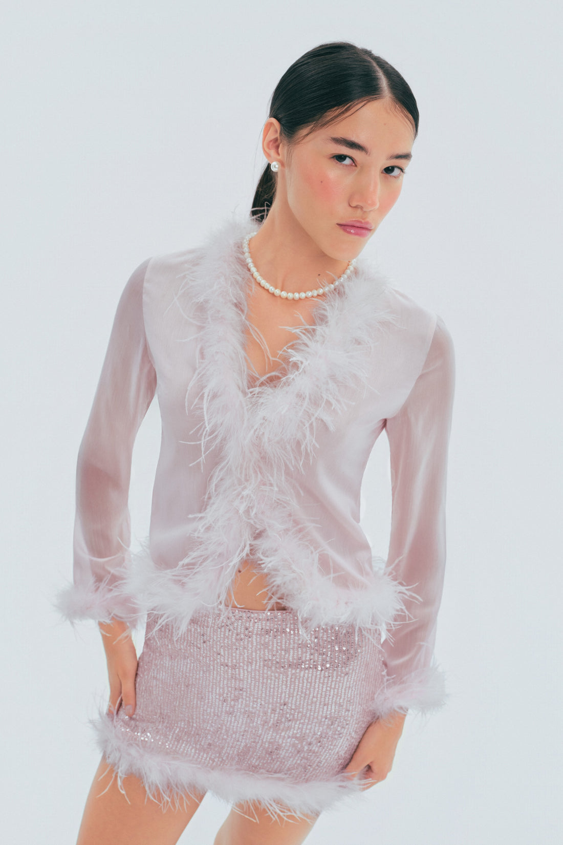 Euphoria Feather Mini Skirt