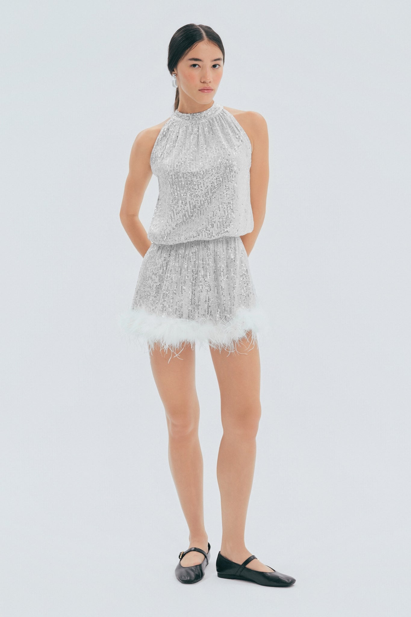 Aura Feather Mini Dress