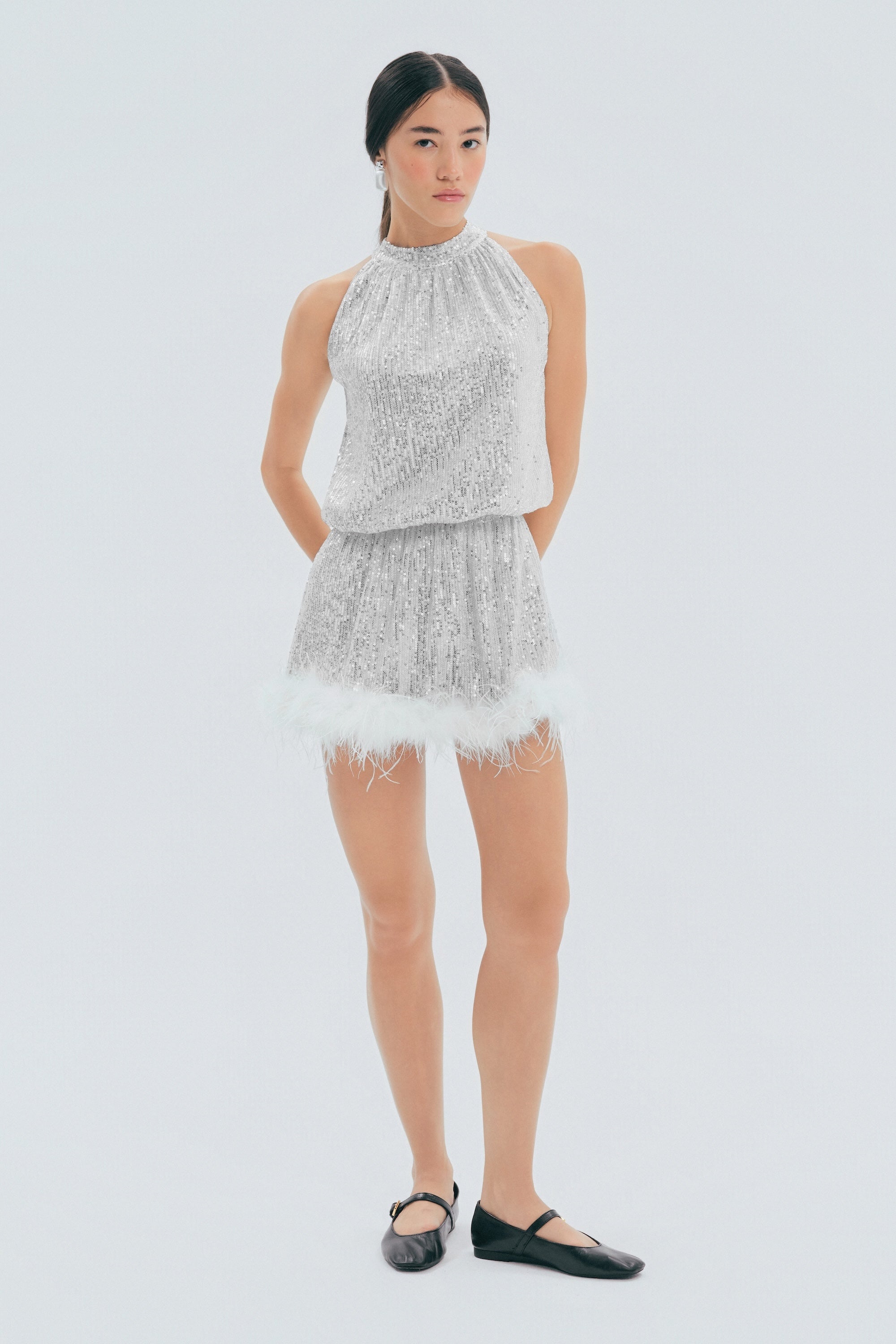 Aura Feather Mini Dress