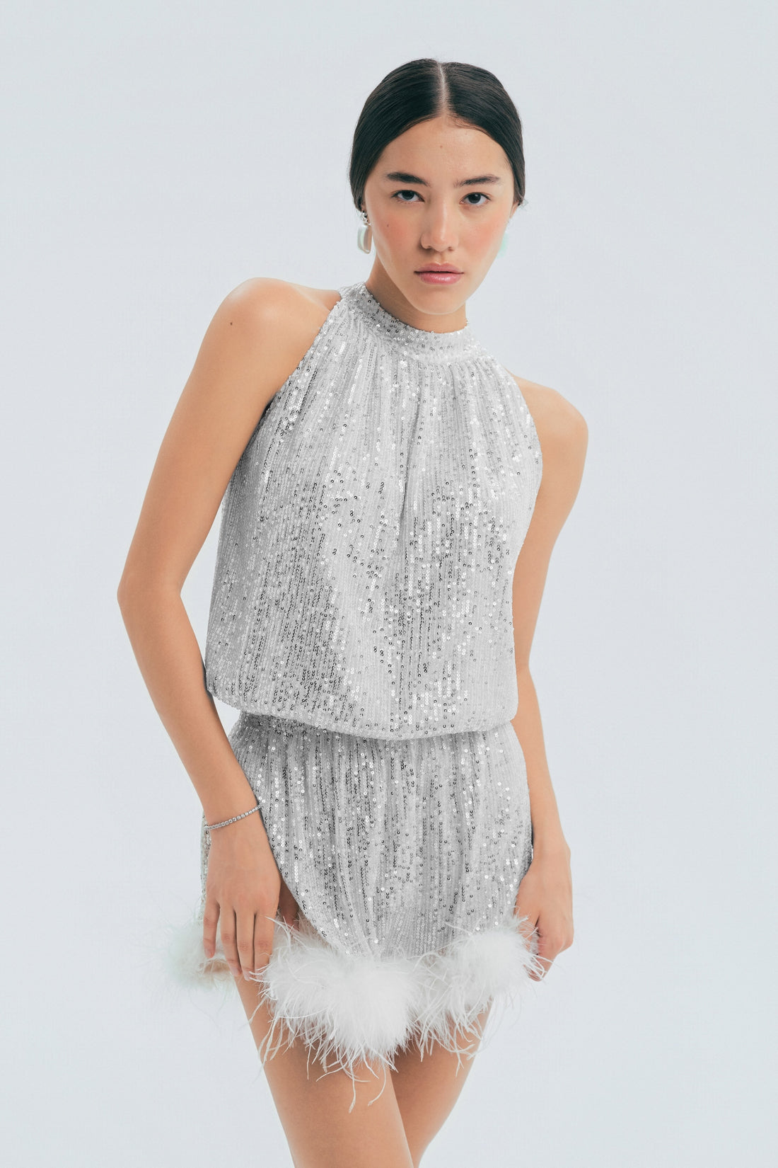 Aura Feather Mini Dress