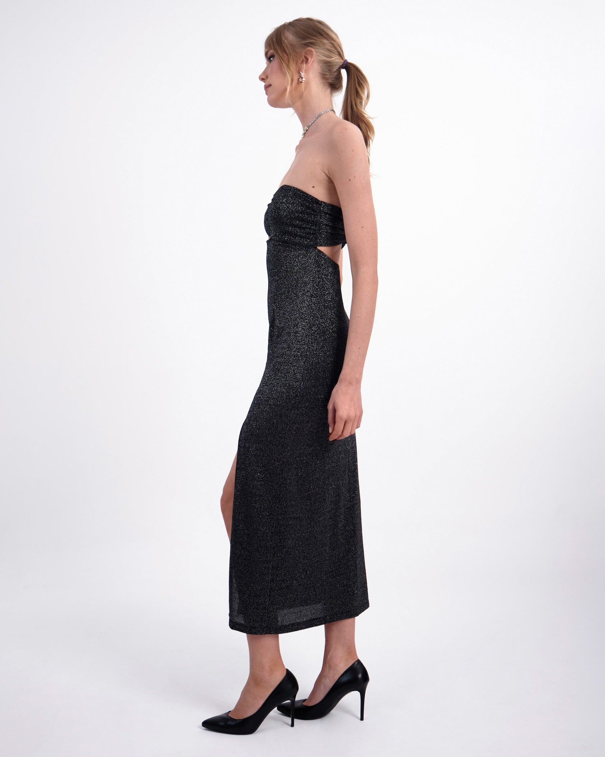 Midnight Shimmer Slit Dress image 3
