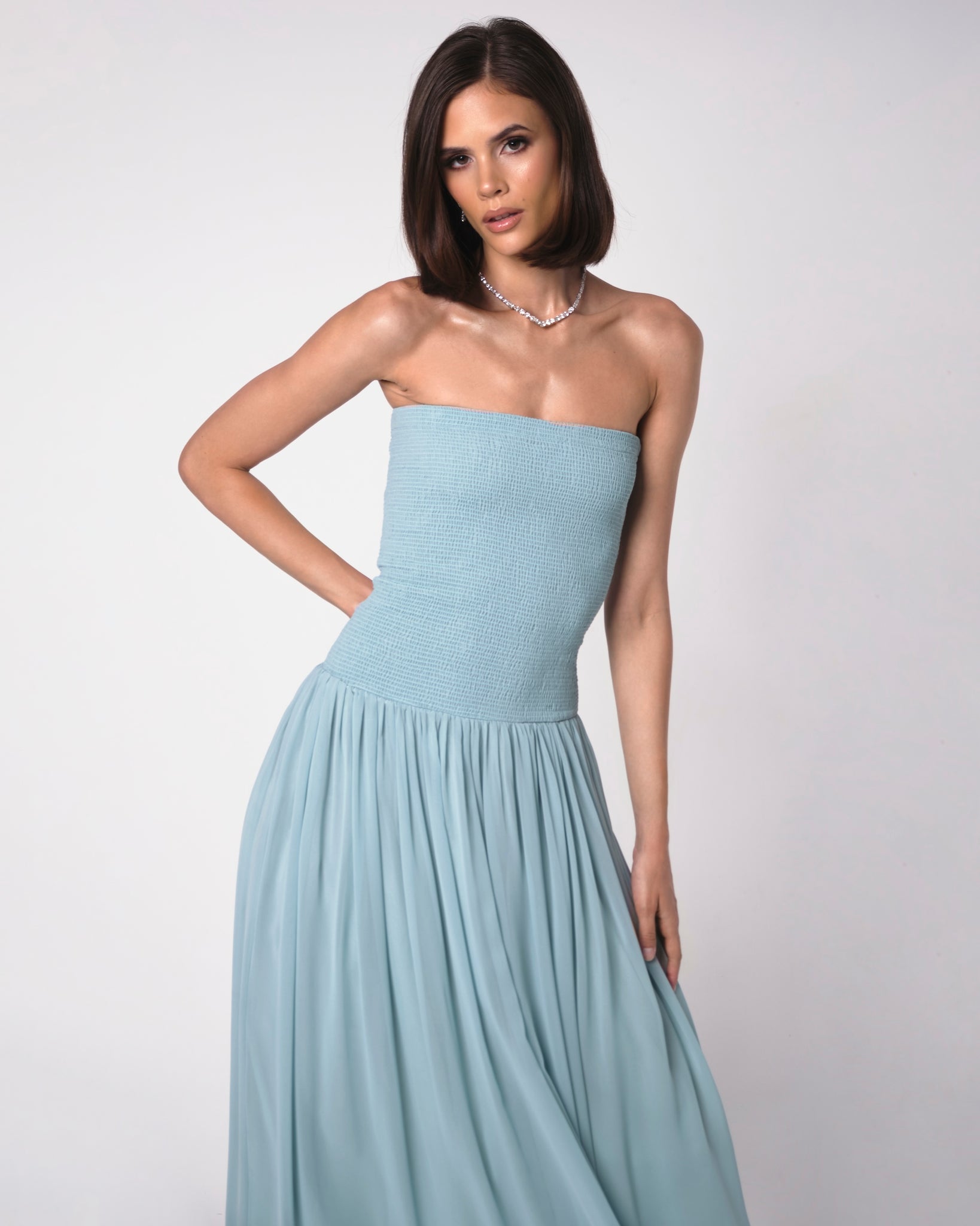 maxi formal dresses nyc Long Pleated Formal Corset A Line Dress MGNY Madeline Gardner New York 21853
